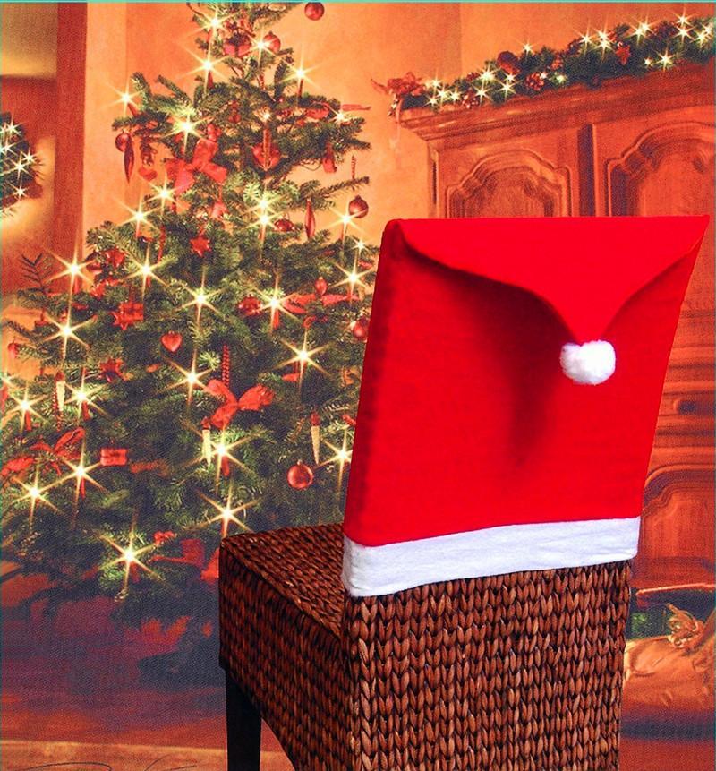 4pcs 12pcs Christmas Chair Covers Santa Hat Chair Covers Christmas Chair Back Covers