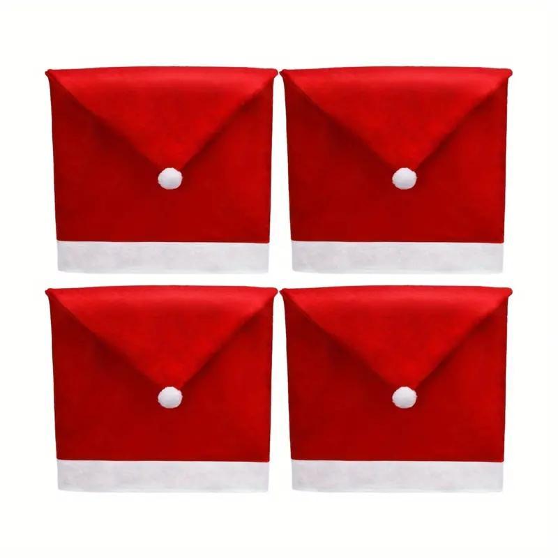 4pcs 12pcs Christmas Chair Covers Santa Hat Chair Covers Christmas Chair Back Covers